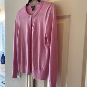 J. Crew Pink Cardigan Sweater Lightweight Knit